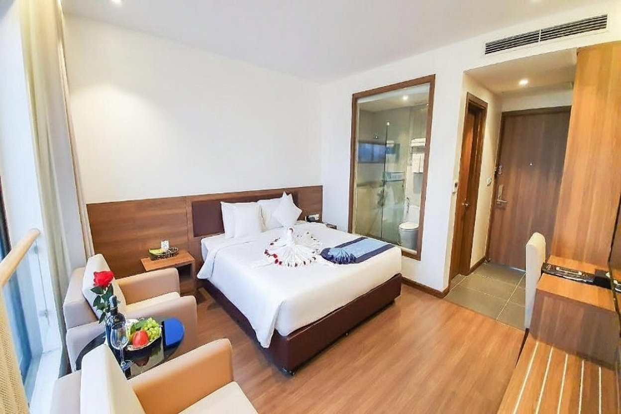 Phòng ngủ homestay Kon Tum ấm cúng